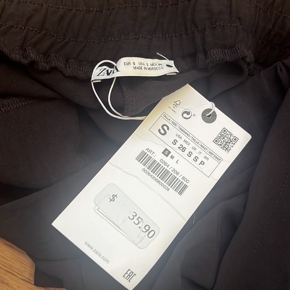 NWT Zara Woman’s Black Flowy Pants Size S - Picture 3 of 6